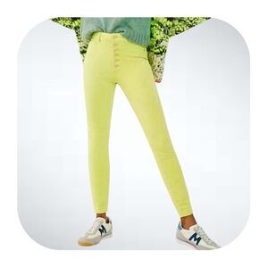 NWT Anthropologie Pilcro size 27 lime high rise skinny corduroy pants